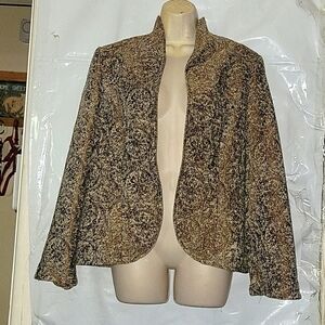 AUSTIN REED Abstract Print Jacket Open Front Blazer Career Office Coat Vintage‎